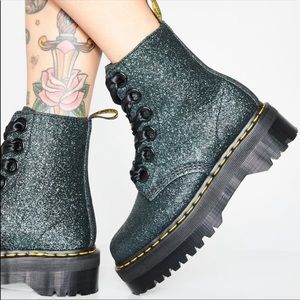 Dr. Martens Platform Molly Fine Glitter Boots